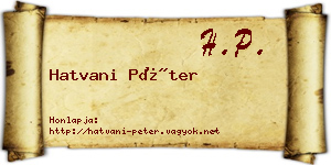 Hatvani Péter névjegykártya
