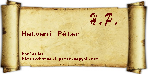 Hatvani Péter névjegykártya